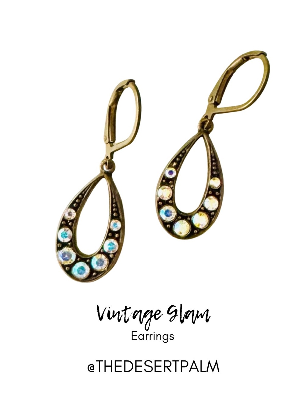 Vintage Crystal Teardrop Earrings Glam Jewelry